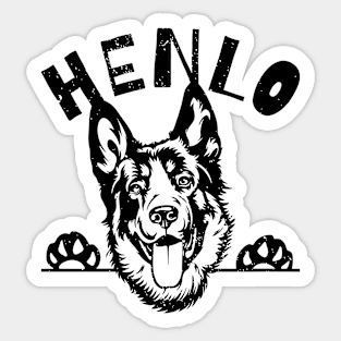 German Shepherd Cute Hello Sticker